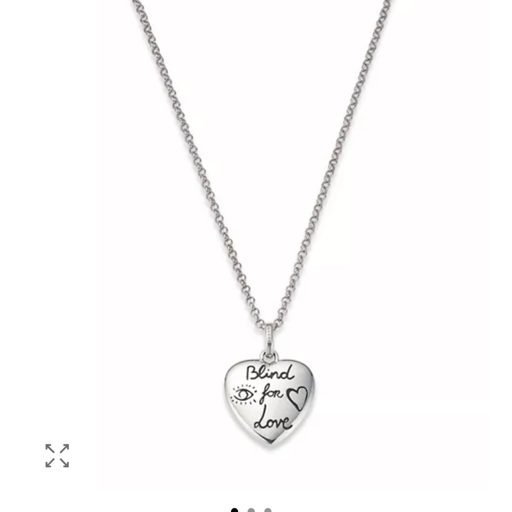 Gucci blind for love Silver Heart Pendant Necklace